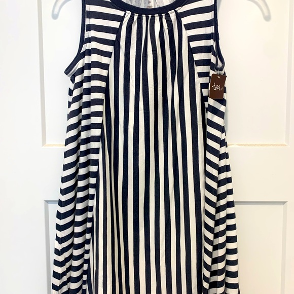 NWT Girls Tea Collection Stripe Summer Trapeze Dress - Picture 2 of 4